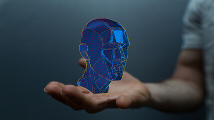 Poster - Human head and brain with Artificial intelligence concept