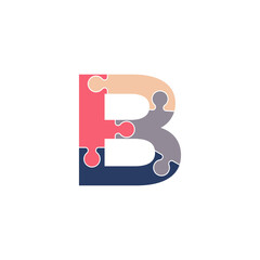 Wall Mural - Initial Letter B with Team Puzzle Jigsaw Connectivity Logo Design Template Element