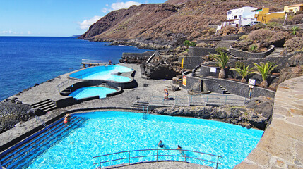 Paseo y piscinas de La Caleta, Valverde, El Hierro, Santa Cruz de Tenerife, Islas Canarias, España, Europa
