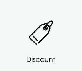 Poster - Discount vector icon. Editable stroke. Symbol in Line Art Style for Design, Presentation, Website or Apps Elements, Logo. Pixel vector graphics - Vector