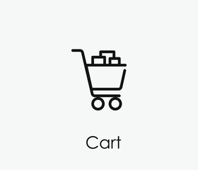 Poster - Shopping cart vector icon. Editable stroke. Symbol in Line Art Style for Design, Presentation, Website or Apps Elements, Logo. Pixel vector graphics - Vector
