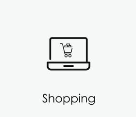 Poster - Online shopping vector icon. Editable stroke. Symbol in Line Art Style for Design, Presentation, Website or Apps Elements, Logo. Pixel vector graphics - Vector