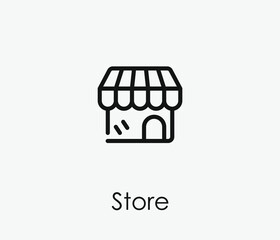 Poster - Store vector icon. Editable stroke. Symbol in Line Art Style for Design, Presentation, Website or Apps Elements, Logo. Pixel vector graphics - Vector