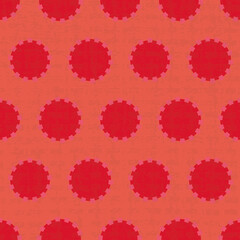 Poster - Red dots vector seamless repeat pattern print background