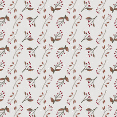 Poster - Christmas background template with flora pattern 
