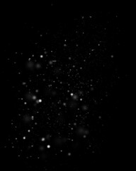 Wall Mural - falling snowflakes on black overlay particles