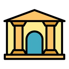 Poster - Academy campus icon. Outline Academy campus vector icon color flat isolated
