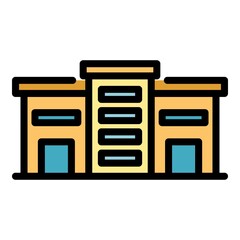 Poster - Education campus icon. Outline Education campus vector icon color flat isolated