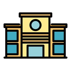 Poster - Facade campus icon. Outline Facade campus vector icon color flat isolated