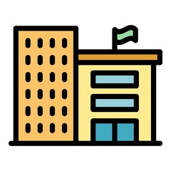 Poster - Town campus icon. Outline Town campus vector icon color flat isolated