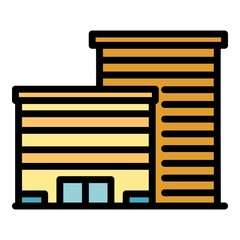 Poster - Construction campus icon. Outline Construction campus vector icon color flat isolated