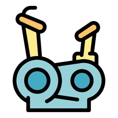 Poster - Exercise bike icon. Outline exercise bike vector icon color flat isolated