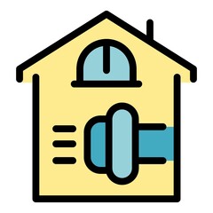 Poster - Home sport training icon. Outline home sport training vector icon color flat isolated