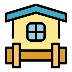 Poster - Home gym equipment icon. Outline home gym equipment vector icon color flat isolated