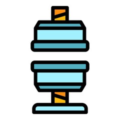 Poster - Industrial press machine icon. Outline industrial press machine vector icon color flat isolated