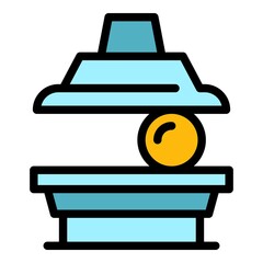 Poster - press machine tool icon. outline press machine tool vector icon color flat isolated