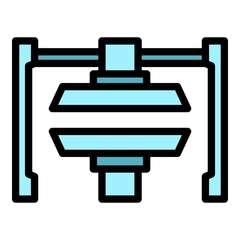 Poster - Hydraulic press machine icon. Outline hydraulic press machine vector icon color flat isolated