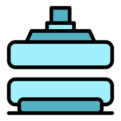 Poster - Press machine instrument icon. Outline press machine instrument vector icon color flat isolated