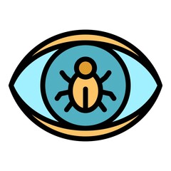 Poster - Eye malware icon. Outline eye malware vector icon color flat isolated