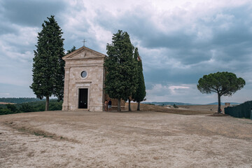 Wall Mural - Chapel in Tuscany landscape 