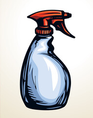 Poster - Cleaning spray. Vector drawing icon