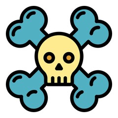Poster - Malware hazard icon. Outline malware hazard vector icon color flat isolated