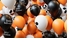 Halloween Celebration Concept With Colourful Balloons.