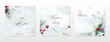 Merry Christmas and winter square cards watercolor collection