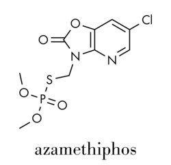 Canvas Print - Azamethiphos pesticide molecule. Used in flypaper, veterinary medicine, etc. Skeletal formula.