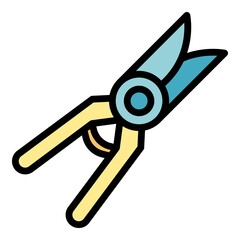 Poster - garden shears icon. outline garden shears vector icon color flat isolated