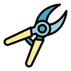 Poster - botany shears icon. outline botany shears vector icon color flat isolated