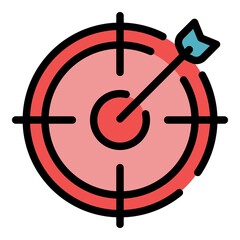 Poster - target career arrow icon. outline target career arrow vector icon color flat isolated