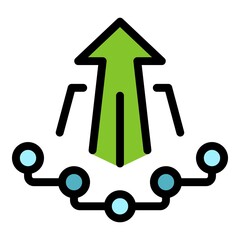Poster - Career arrow icon. Outline career arrow vector icon color flat isolated