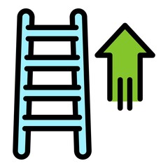 Poster - career up ladder icon. outline career up ladder vector icon color flat isolated