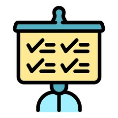 Poster - Dashboard career icon. Outline dashboard career vector icon color flat isolated