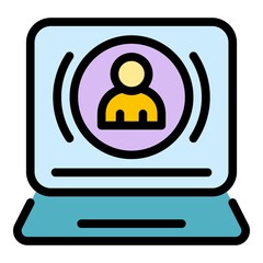 Poster - Online diagnosis icon. Outline online diagnosis vector icon color flat isolated
