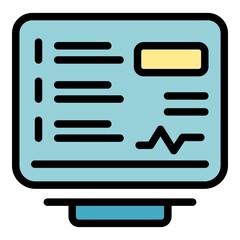 Poster - Online diagnosis icon. Outline online diagnosis vector icon color flat isolated