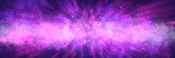 Wall Mural - Space background with realistic nebula and lots of shining stars. Infinite universe and starry night. Colorful cosmos with stardust and the Milky Way. Magical color galaxy.