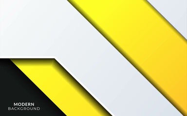 Wall Mural - Modern stylish yellow background with paper cut effect.