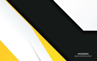 Wall Mural - Modern stylish yellow background with paper cut effect.