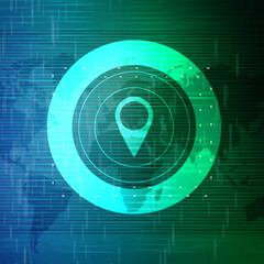 Poster - 2d rendering Red map pointer
