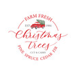 Farm Fresh Christmas Trees Sign. Cut and carry. Cedar, pine, spruce, fir. Round holidays sign for design Sweatshirt , Hoodie, Farmhouse