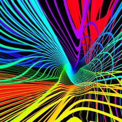 Poster - Abstract wallpaper of colorful strips in motion