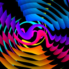 Wall Mural - Abstract wallpaper of colorful strips in motion