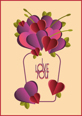 Sticker - Beautiful illustration of an Saint Valentine card