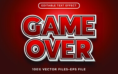 Poster - Game over text. editable text effect premium vectors