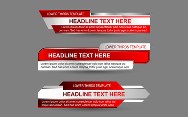Wall Mural - set collection vector of broadcast news lower thirds template layout design banner for bar headline 