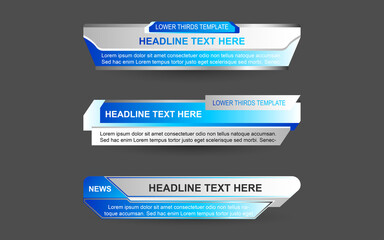 Wall Mural - set collection vector of broadcast news lower thirds template layout design banner for bar headline 