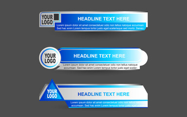 Wall Mural - set collection vector of broadcast news lower thirds template layout design banner for bar headline 