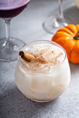 Wall Mural - Fall cocktails, cinnamon horchata in a glass with cinnamon stick